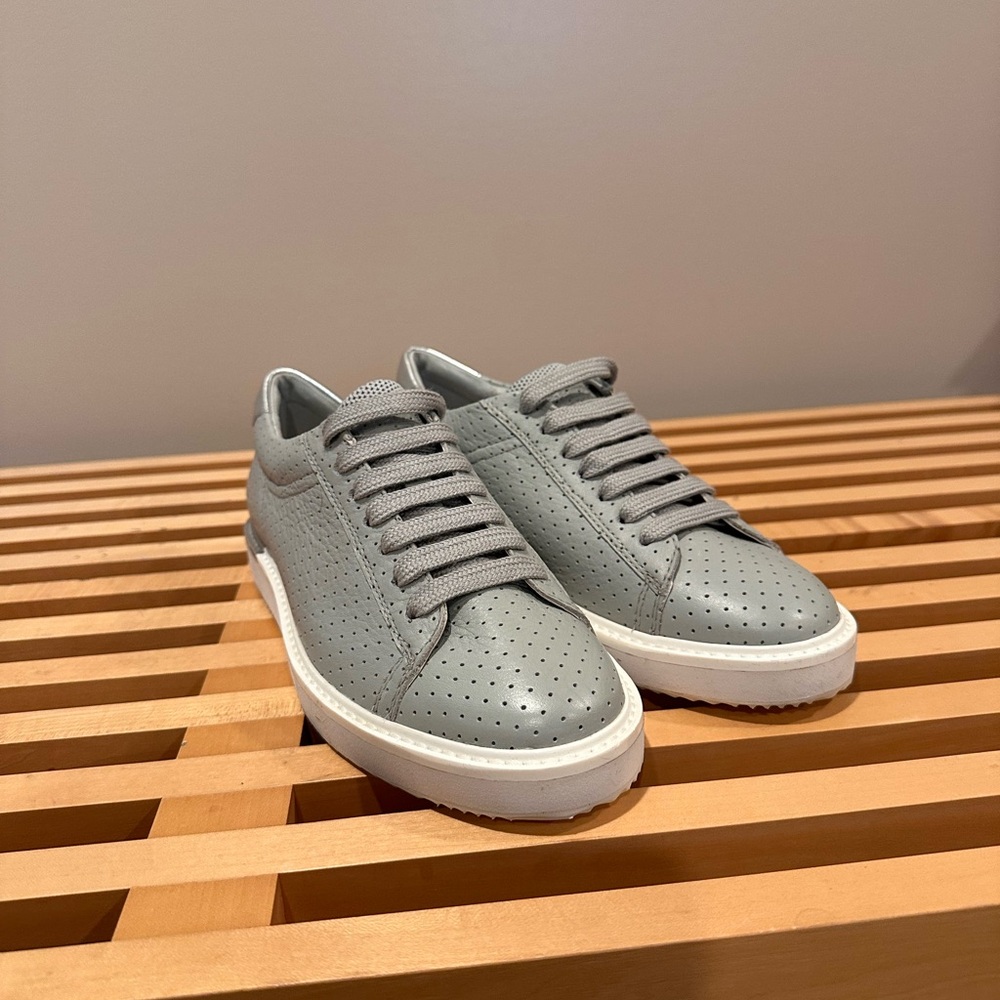 Gray Perforated Sneakers